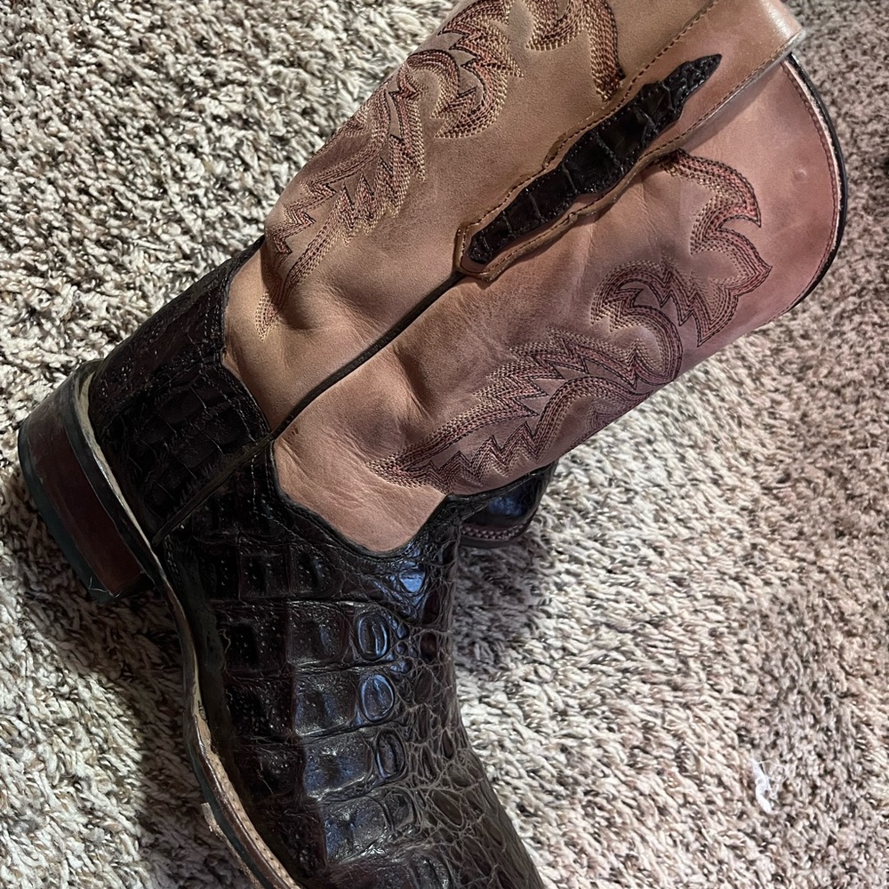 Ferrini Two-Tone Western Boots in Brown and Tan